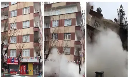 زلزال تركيا: لحظة انهيار أول مبنى بالكامل في وسط الشارع 7