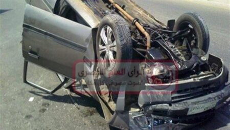 انقلاب سيارة ملاكي نتج عنه إصابة طالبان على الطريق الإقليمي بأكتوبر 3