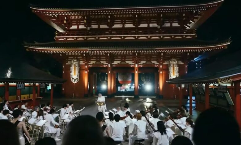 جانب من مشاركة اليابان في حفل الافتتاح