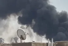 حريق مخزن خردة