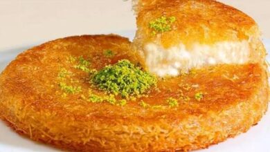 الكنافة بالكريمة